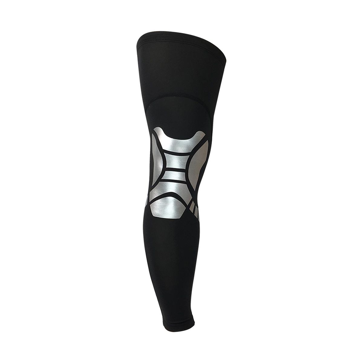 Full Leg Compression Sleeves For Women Black And Sliver L