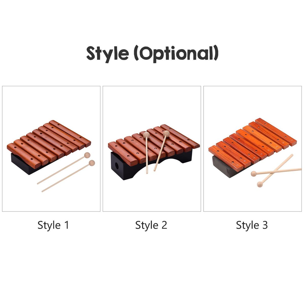 Musical Instrument 8 Notes Wood Xylophone Includes 2 Wooden Mallets Music Toys Percussion Instrument