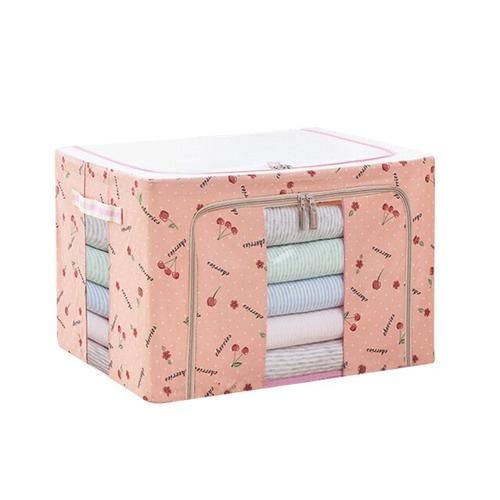 66L Folding Storage Box Dirty Clothes Collecting Case Non Woven Fabric With Zipper Moisture Proof Quilt Storage Box