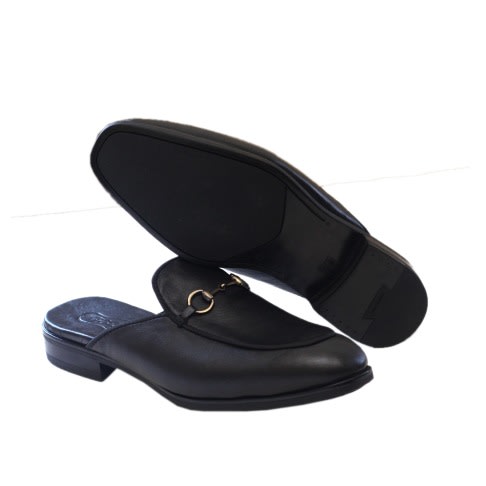 Men's Half Cut  Leather  Shoe - Black