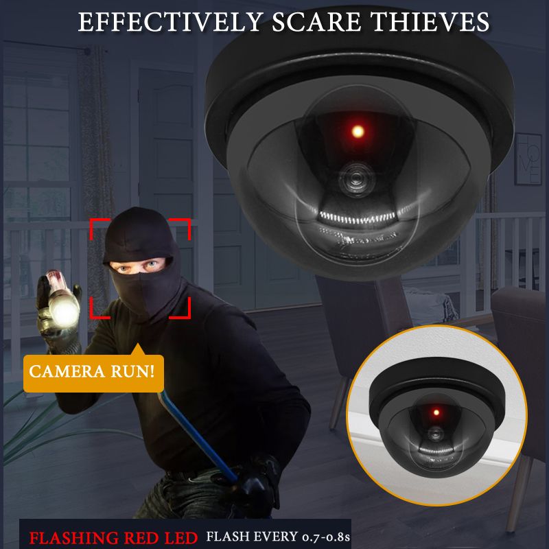 Wireless Black/White Dummy Camera  Plastic Dome CCTV Security Camera With Flashing Led Surveillance System Indoor Outdoor