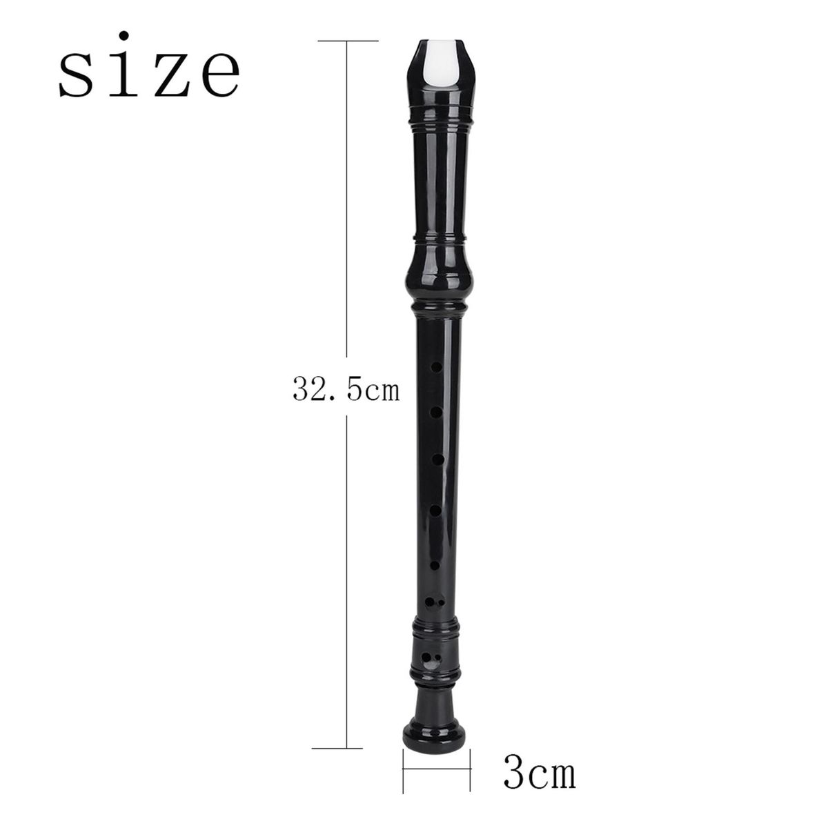 Soprano  Key Of G Descant W/ Cleaning Rod Black
