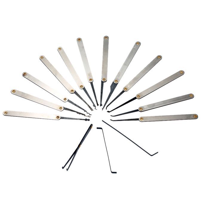 15Pcs Stainless Steel Lock Pick Opener Set Tools With