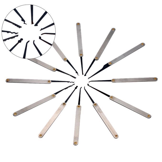 15Pcs Stainless Steel Lock Pick Opener Set Tools With