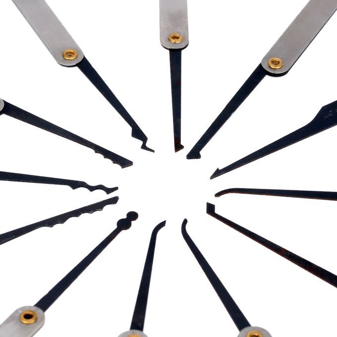 15Pcs Stainless Steel Lock Pick Opener Set Tools With