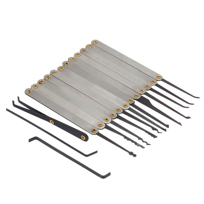 15Pcs Stainless Steel Lock Pick Opener Set Tools With