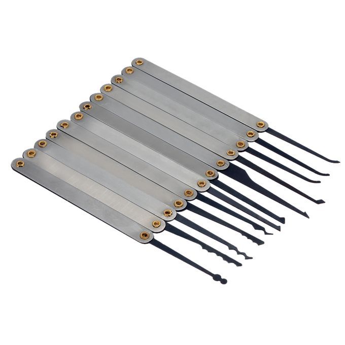 15Pcs Stainless Steel Lock Pick Opener Set Tools With