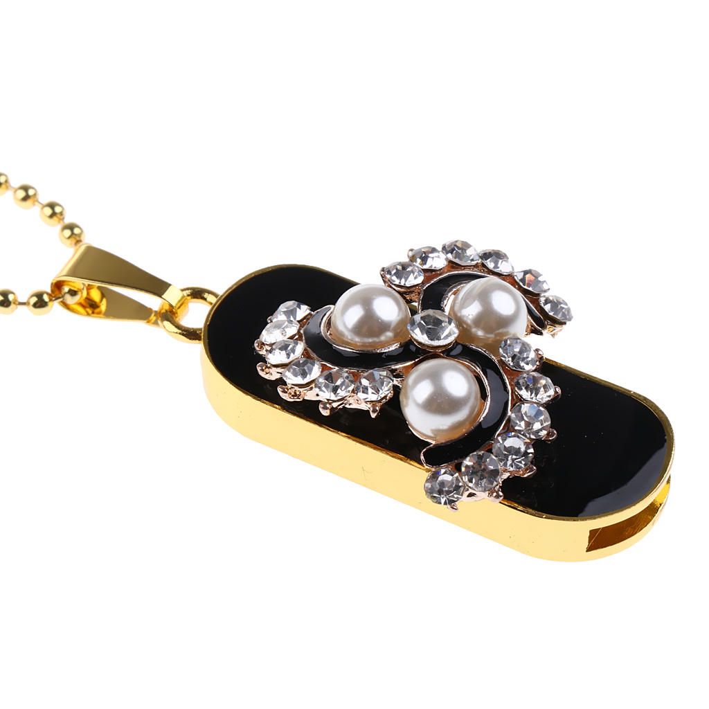 Pearl Jewelry Pendant Necklace USB 2.0 Stick 128GB