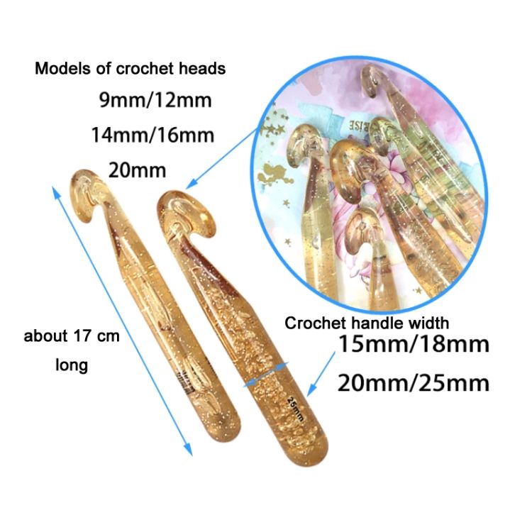 5 PCS/Set+20 Pins+3 PCS Big Eye Needle Crystal Crochet Knitting Tool Set