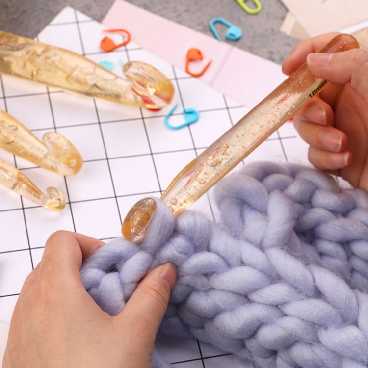 5 PCS/Set+20 Pins+3 PCS Big Eye Needle Crystal Crochet Knitting Tool Set