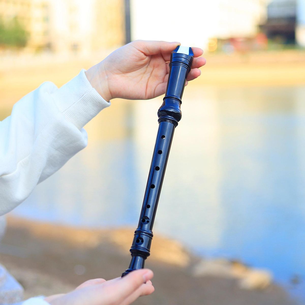 ABS Professional 8-hole 8 Hole German Style Soprano Recorder Key Black