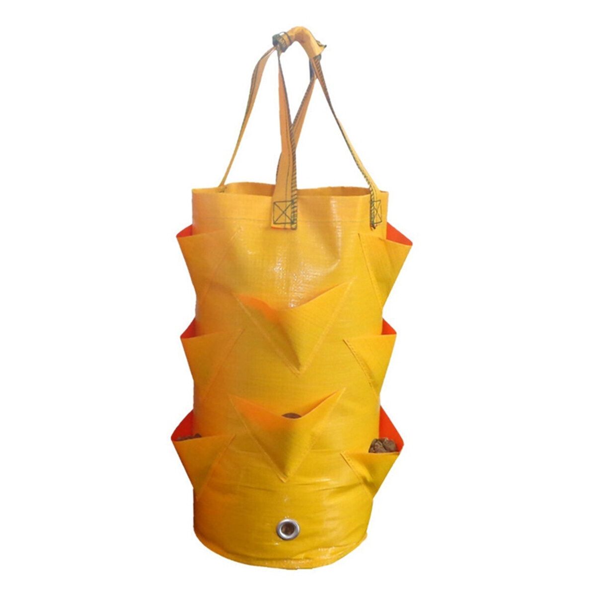 3 Gallon Strawberry Plant Grow Bag Garden Hanging Pouch Flower Herb Bags Orange