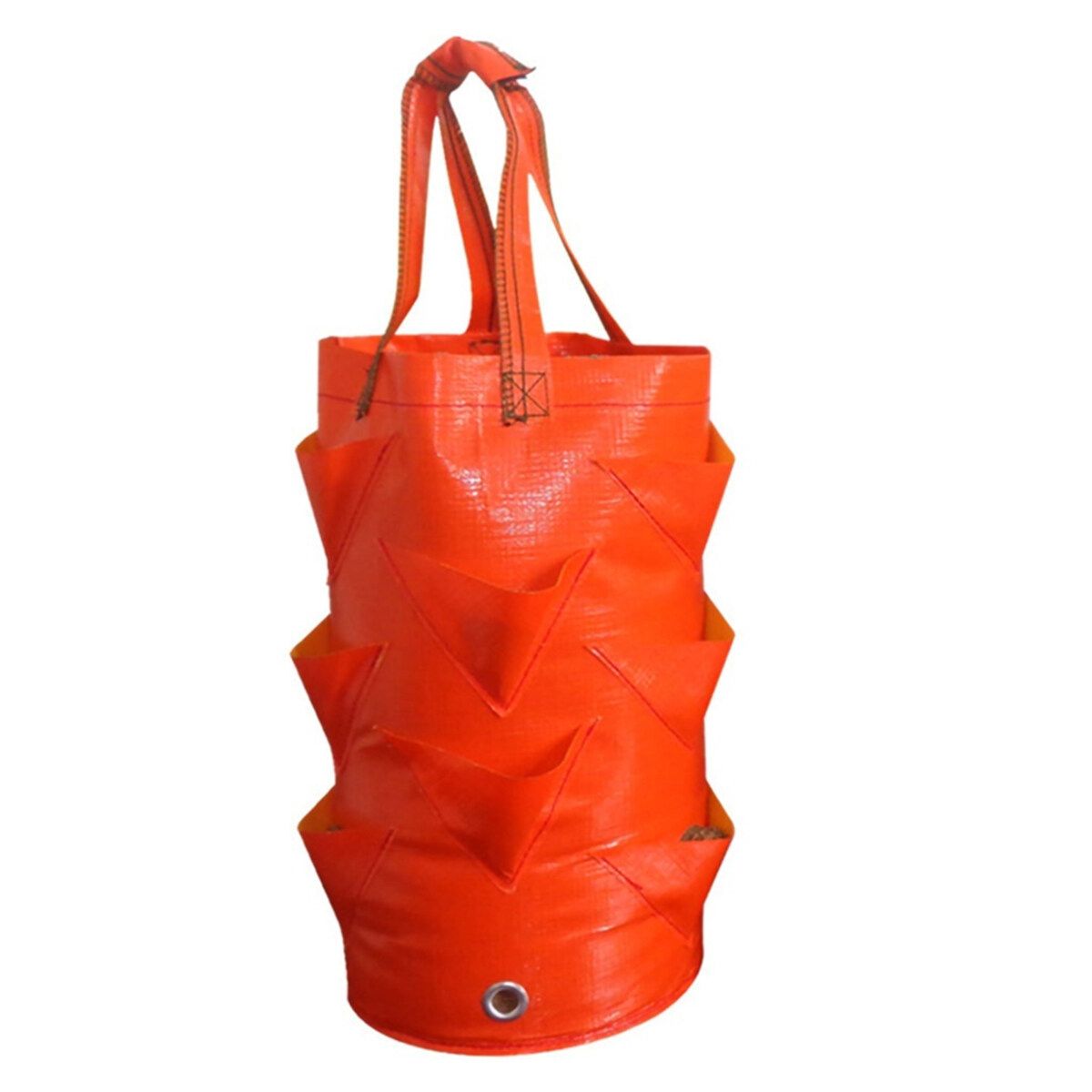 3 Gallon Strawberry Plant Grow Bag Garden Hanging Pouch Flower Herb Bags Orange