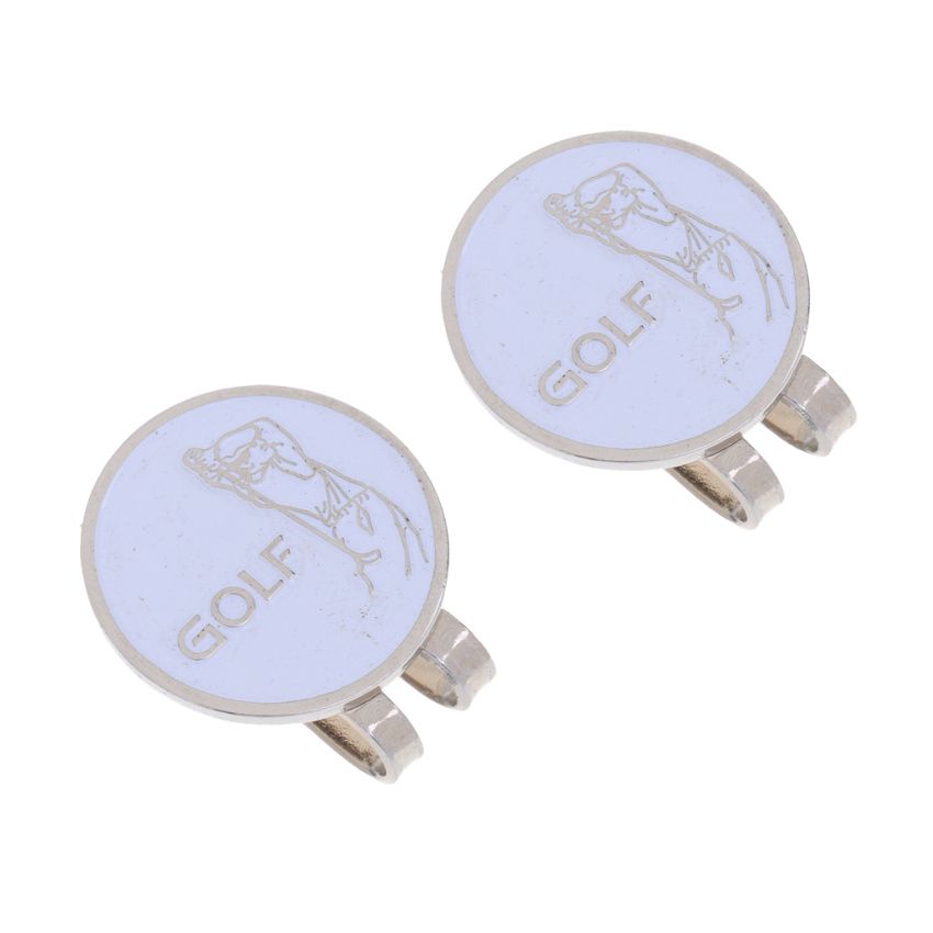 2 Pieces Golfer Pattern Magnetic Hat Clip Golf Ball Marker Fit For
