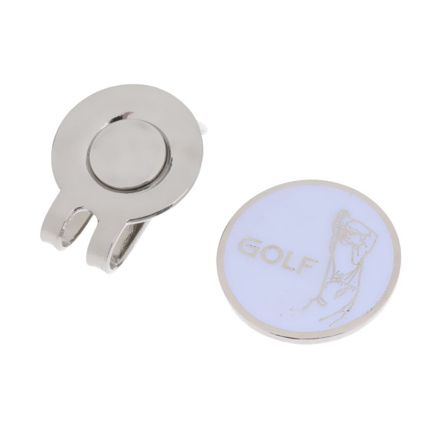 2 Pieces Golfer Pattern Magnetic Hat Clip Golf Ball Marker Fit For