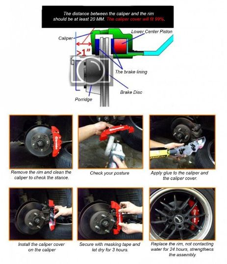 Caliper Covers - Red Brake Caliper Covers - 4 Pieces