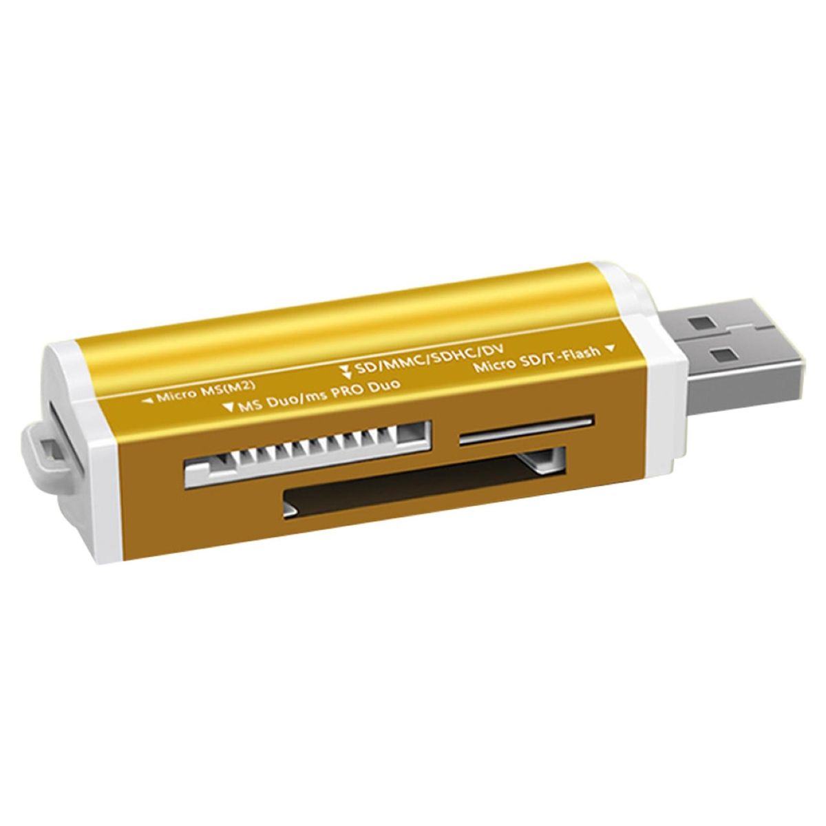 4 in 1 Mini Portable USB TF/Micro-SD/MS/M2 Card Reader-Red