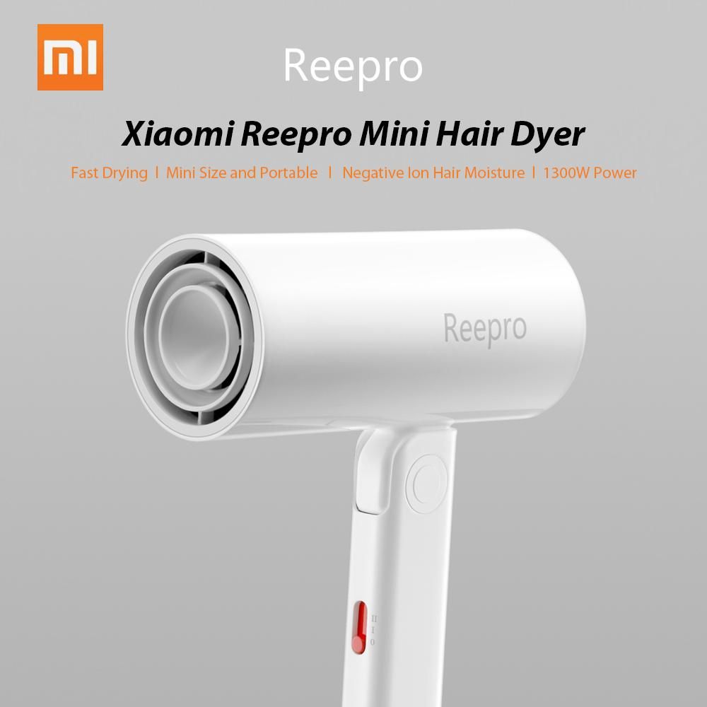 Reepro Mini Hair Dyer Travel Electric Hairdryer Quick Dry 1300W High Power Anion Portable Folding Hair Dryer Blower for Home Travel Kits
