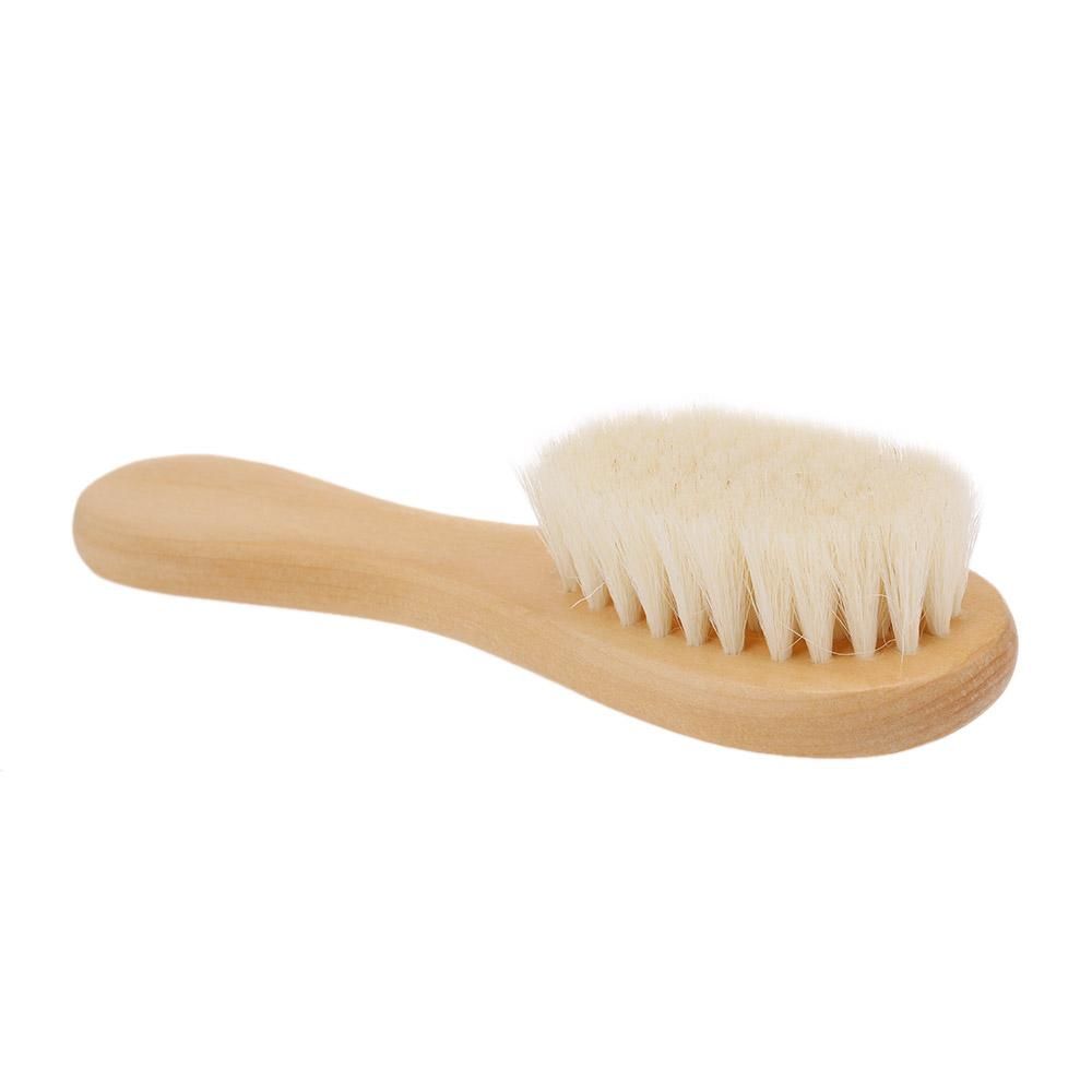 2pcs/Set Baby Hair Brush Comb Natural Wool Wooden Hairbrush Newborn Infant Comb Head Massager Baby Grooming Kit