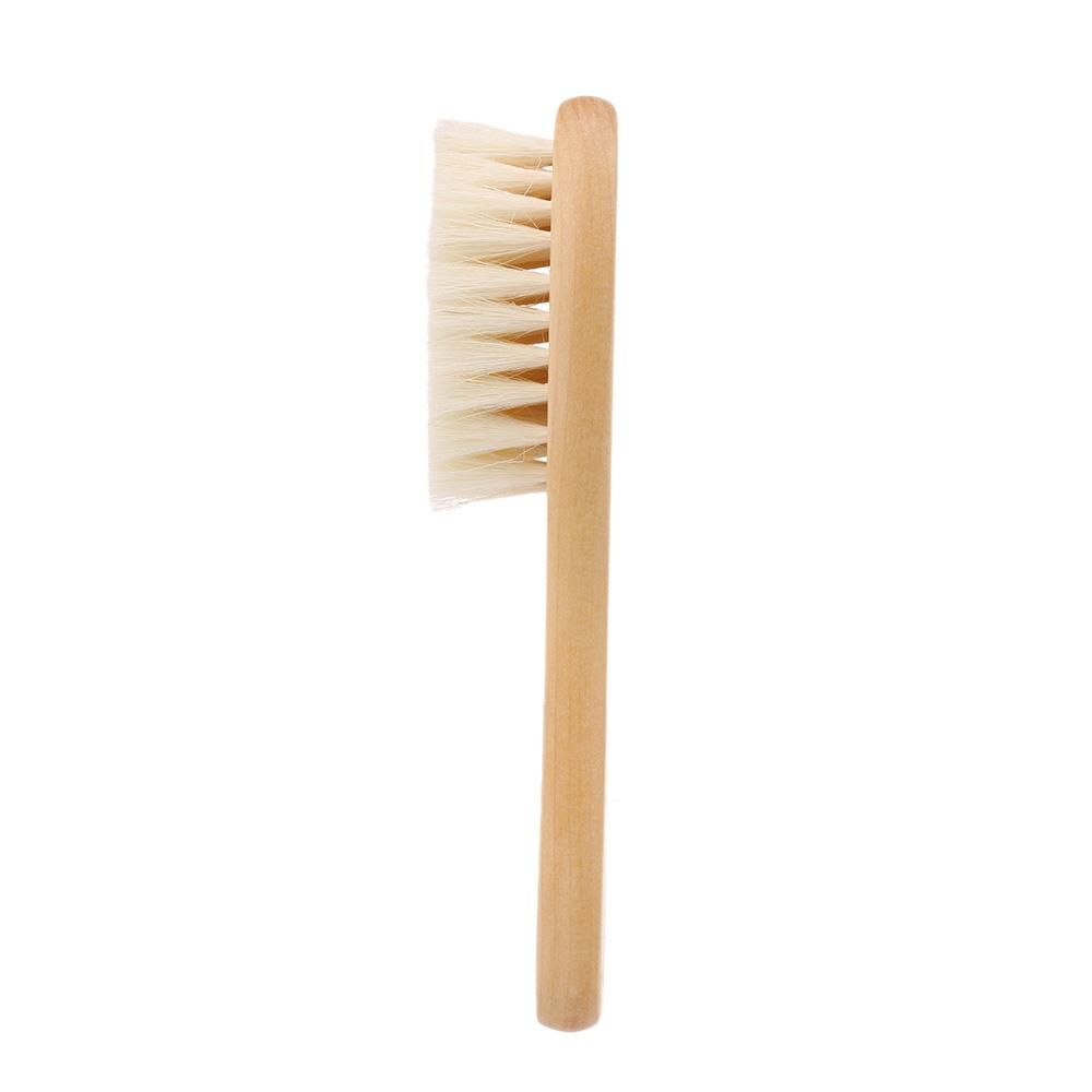 2pcs/Set Baby Hair Brush Comb Natural Wool Wooden Hairbrush Newborn Infant Comb Head Massager Baby Grooming Kit