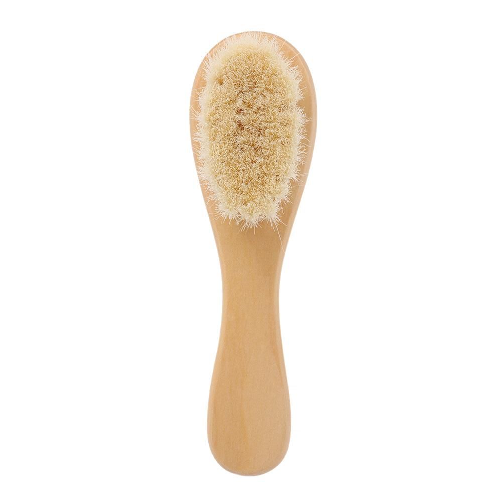 2pcs/Set Baby Hair Brush Comb Natural Wool Wooden Hairbrush Newborn Infant Comb Head Massager Baby Grooming Kit