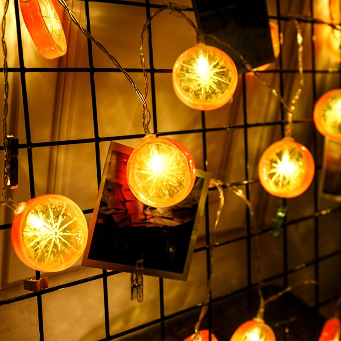 3m Lemon Slice USB Plug Romantic LED String Holiday Light, 20 LEDs Teenage Style Warm Fairy Decorative Lamp For Christmas, Wedding, Bedroom (Orange)