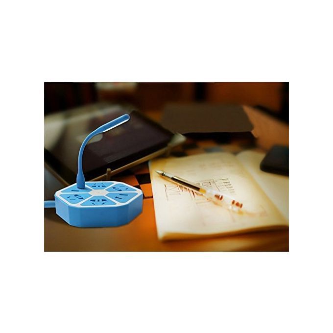 Power Strips With USB Ports Surge Protector Power Socket Have 4 Outlets 4 USB UK Plug (Blue)