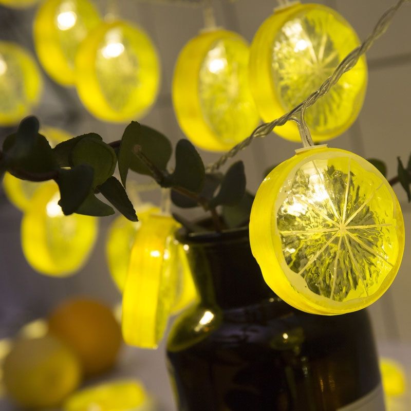 3m Lemon Slice USB Plug Romantic LED String Holiday Light, 20 LEDs Teenage Style Warm Fairy Decorative Lamp For Christmas, Wedding, Bedroom (Yellow)