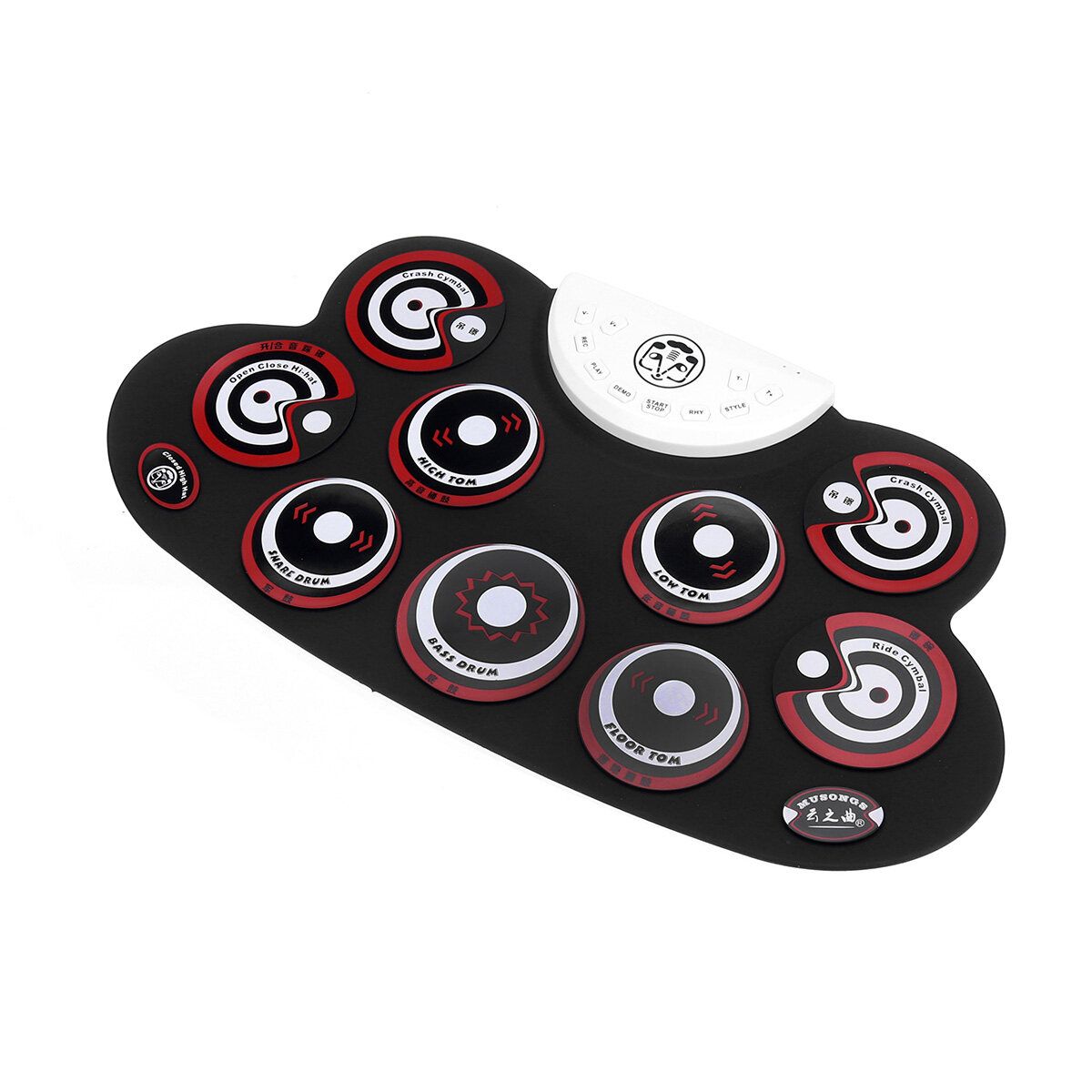 Roll-Up Drum Set Electronic 9 Silicon Drum Pads USB/ Powered For Kids