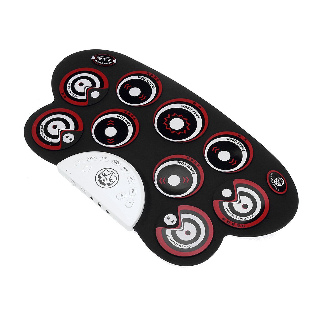 Roll-Up Drum Set Electronic 9 Silicon Drum Pads USB/ Powered For Kids