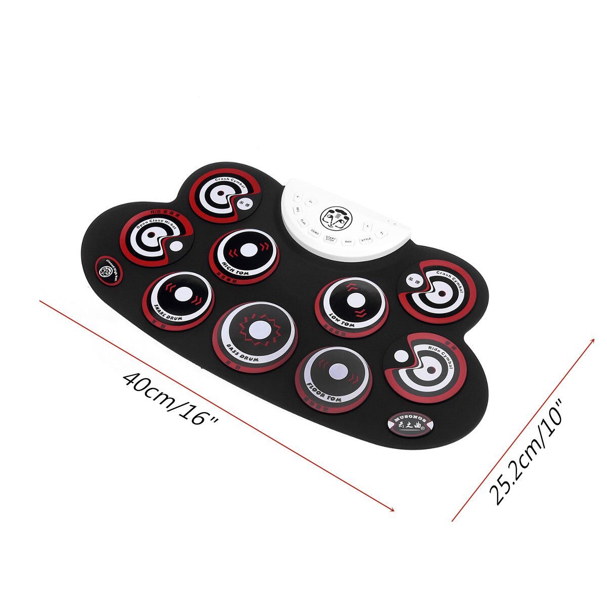Roll-Up Drum Set Electronic 9 Silicon Drum Pads USB/ Powered For Kids