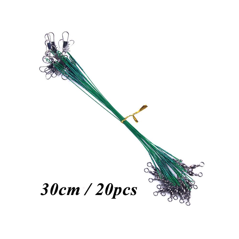 Olta 3 Colors 10/15/20/30cm Leader Line Fishing Steel 20pcs/lot Accessory Wire Leash Anti-bite Fishing With Swivel Leadcore