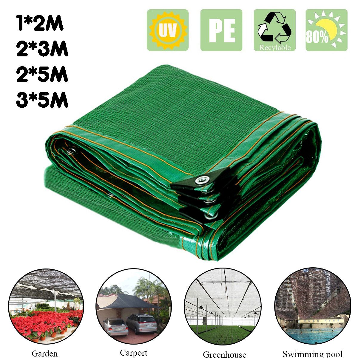 Sunshade Sun Shade Net Sail Awning Canopy Cloth Cover Outdoor Garden UV Protection SunProof 1X2M