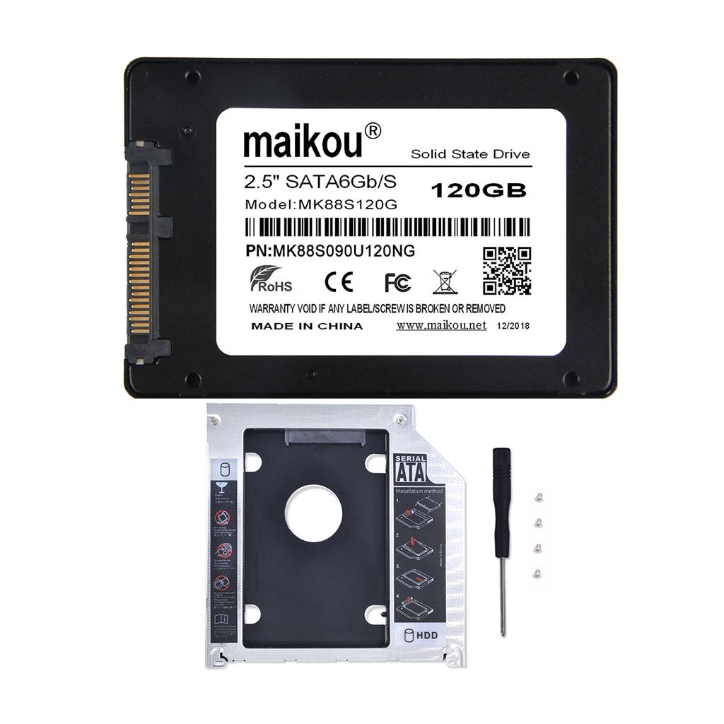 2.5" SATA3.0 SSD Internal 120GB Solid State Drive+9.5mm Bracket For PC