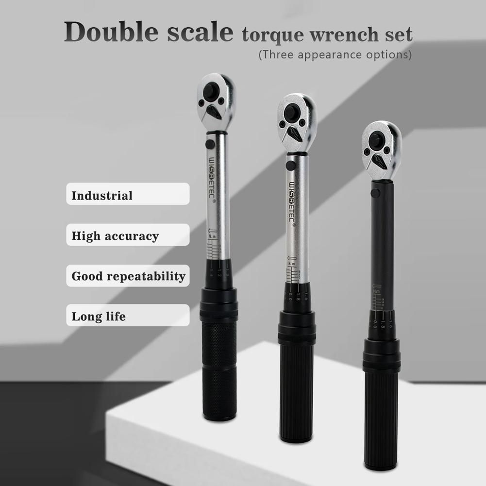 WISRETEC 2-20Nm 1/4 Inch 18PCS Dual Scable Torque Wrench Set Preset Torque Wrench Bits Set Adjustable Torque Wrench for Household Bicycle Car Repairing with Storage Box