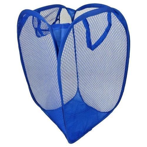 Foldable  Mesh Washing Laundry Basket - Blue