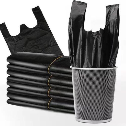 Trash Bag Kitchen Garbage Black Vest Plastic Bag For 50Pcs