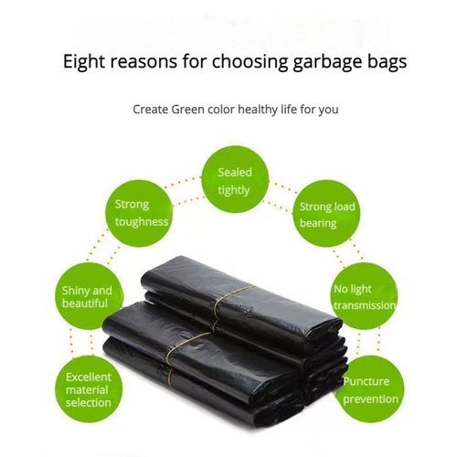 Trash Bag Kitchen Garbage Black Vest Plastic Bag For 50Pcs