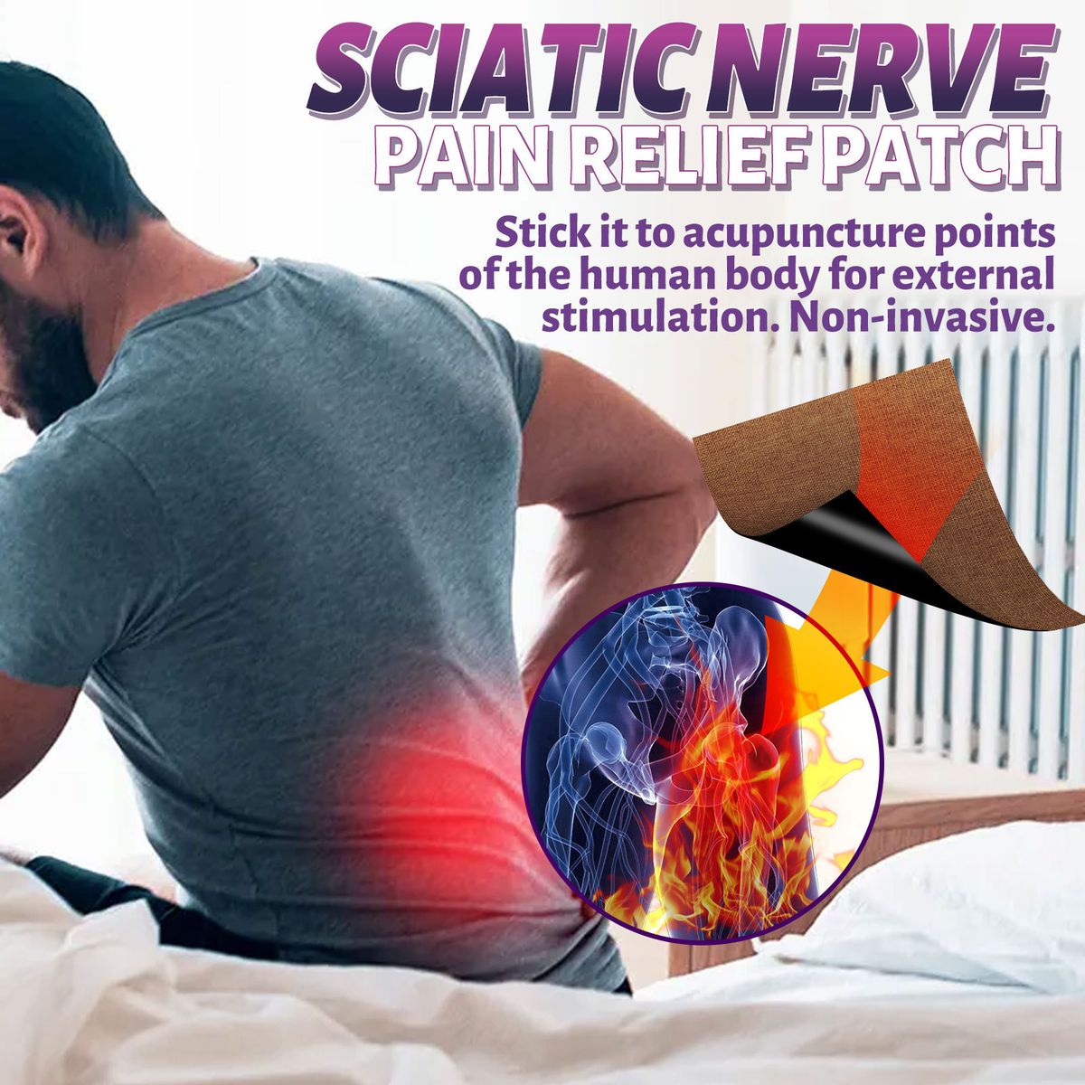 12Pcs Sciatic Nerve Pain Relief Patch Knee Lumbar Plaster