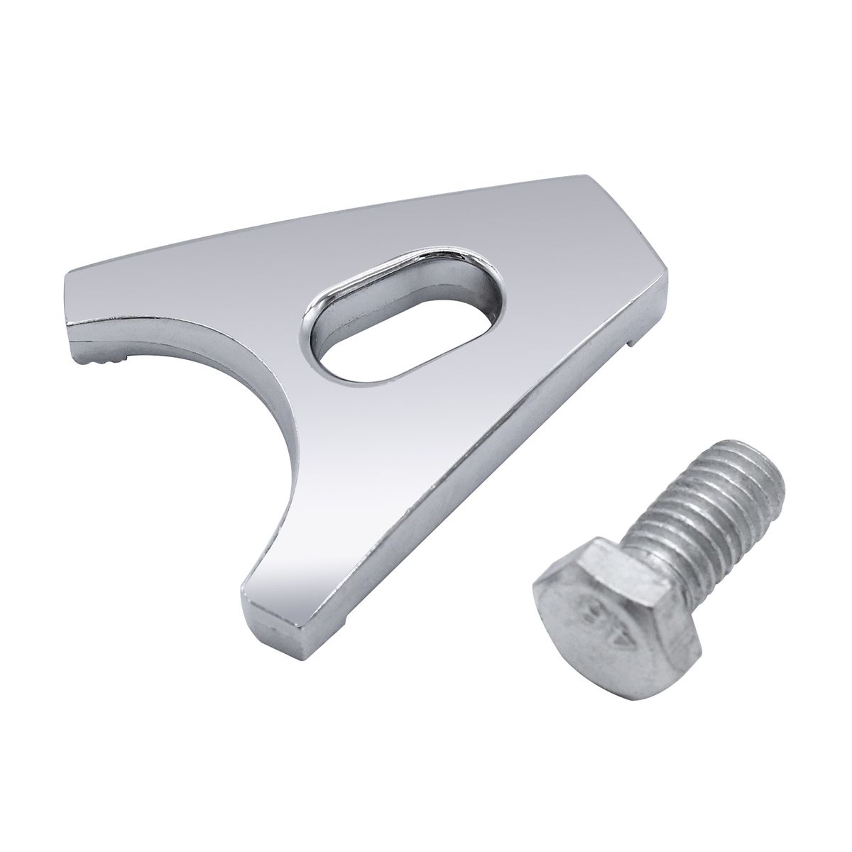 Chrome Steel Distributor Clamp Hold Down With Screw SBC BBC