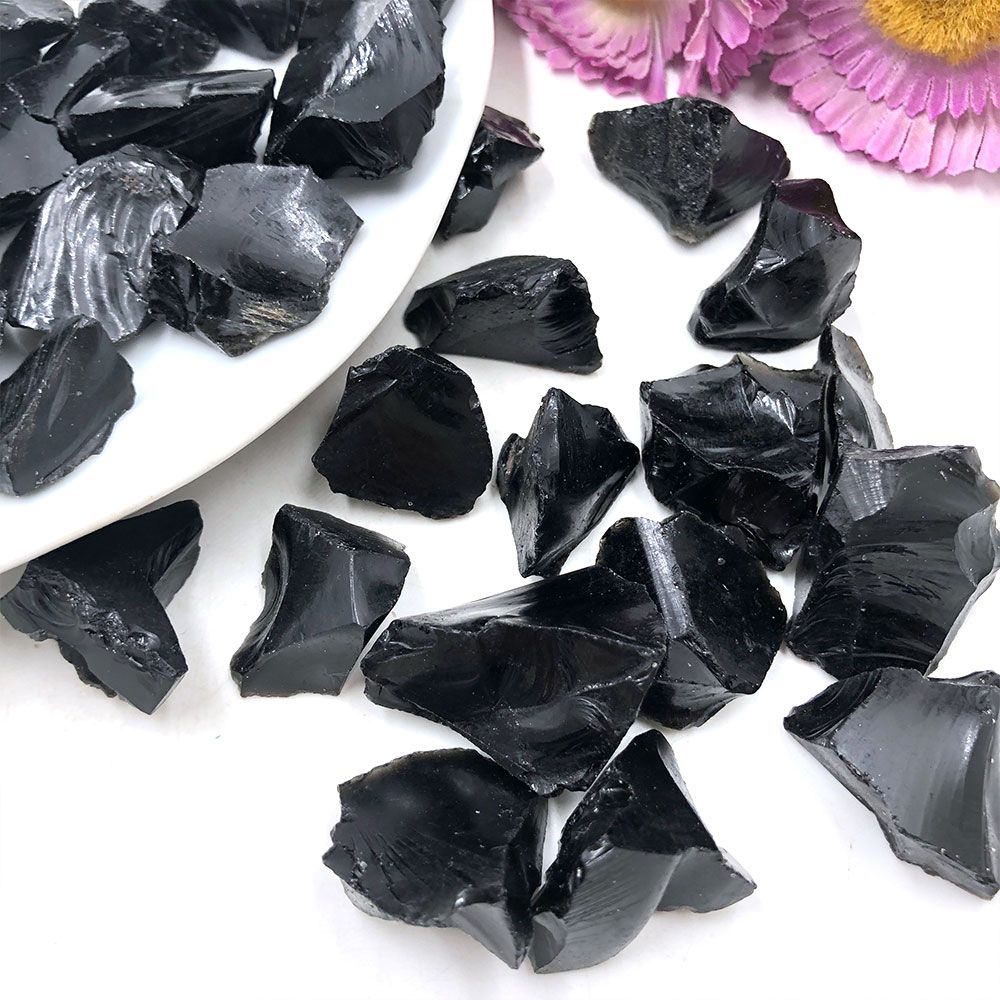 1pc Natural Raw Black Obsidian Rough Stone Quartz Crystals Rock Healing Reiki Mineral Aquarium Home