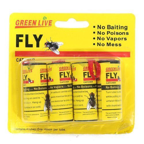 20 Rolls Insect Bug Fly Glue Paper Catcher Trap Ribbon Tape Strip Sticky Flies