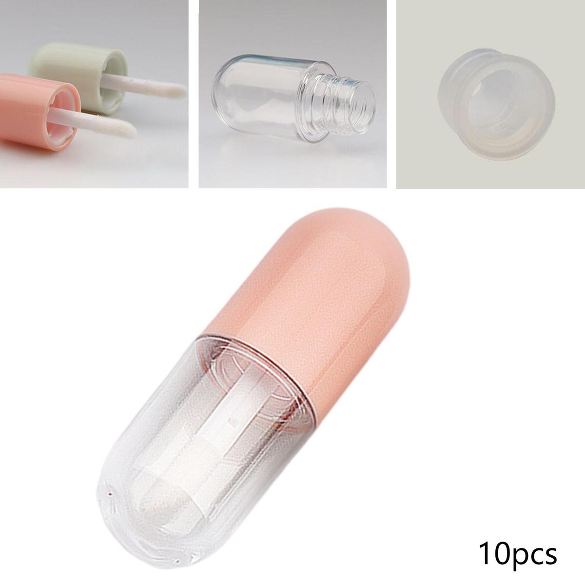 Lipgloss Container With Insert Stoppers  Tubes For DIY Pink