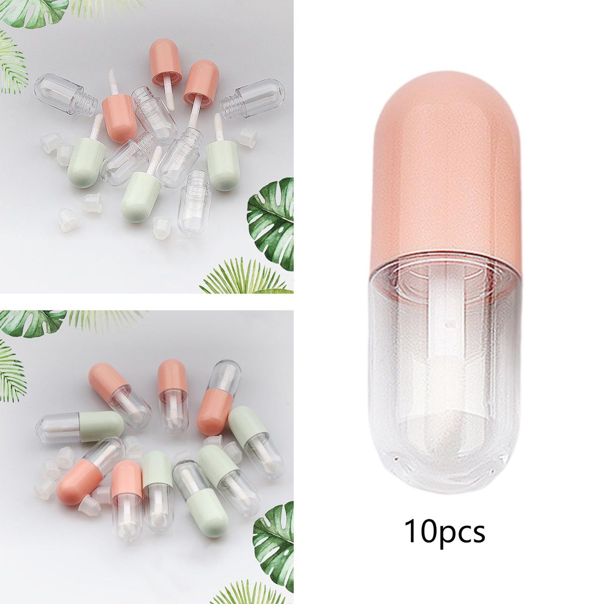 Lipgloss Container With Insert Stoppers  Tubes For DIY Pink