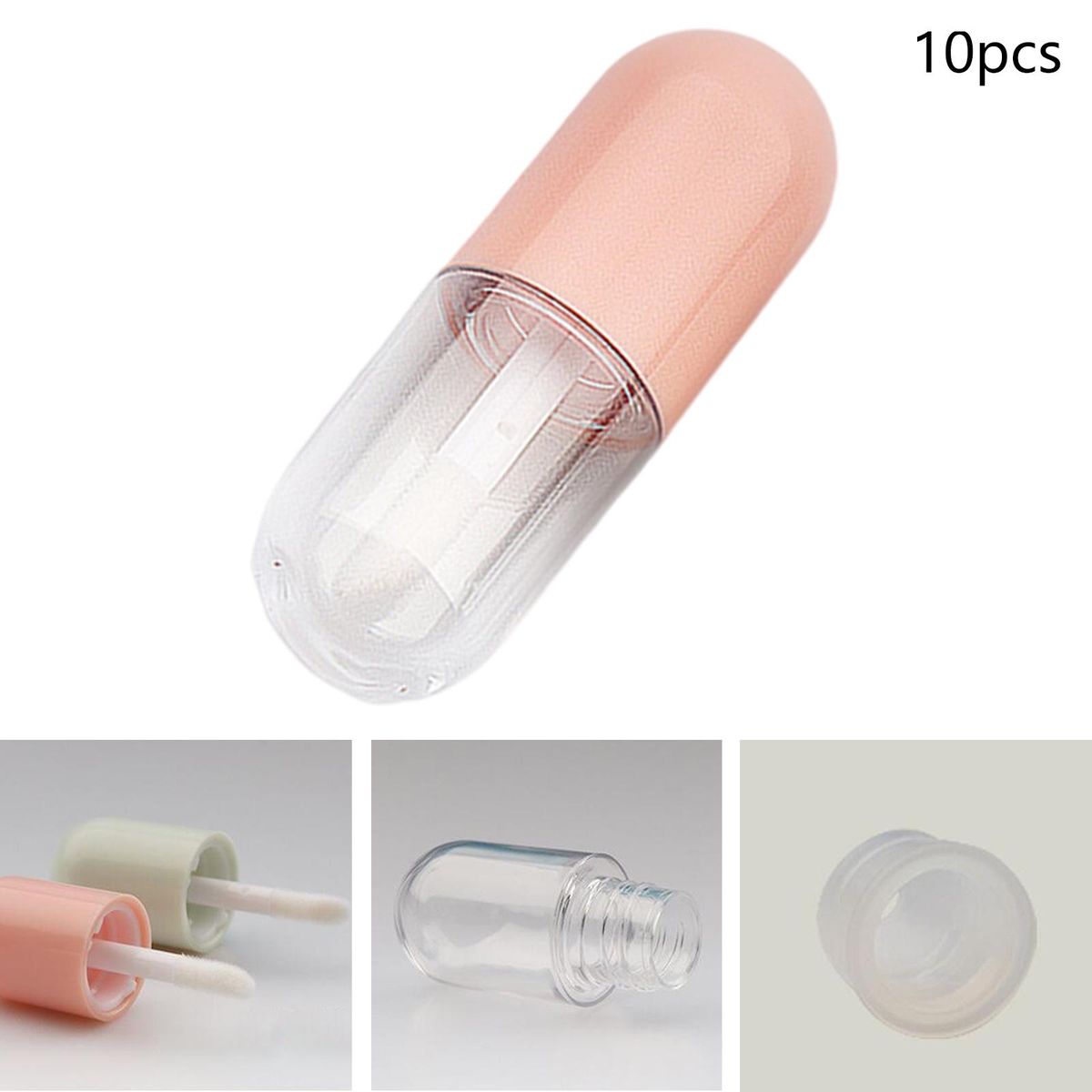 Lipgloss Container With Insert Stoppers  Tubes For DIY Pink