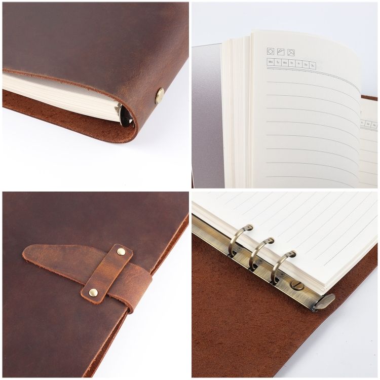 A5 Cowhide Retro Loose-leaf Notebook
