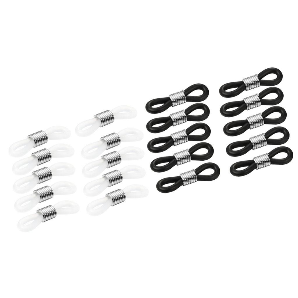 20Pcs Rubber Connectors Ends Eyeglass Glasses Holder Repair Chain Cord