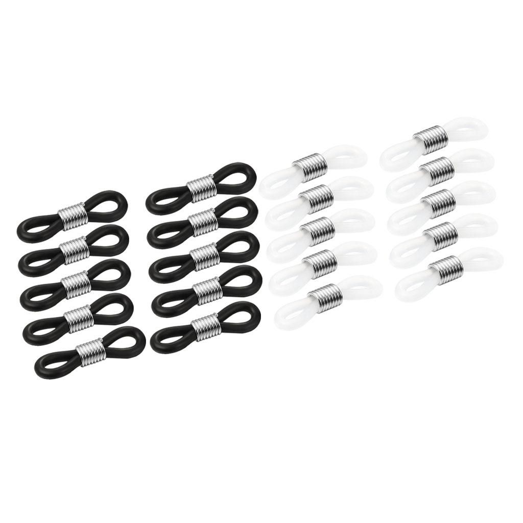 20Pcs Rubber Connectors Ends Eyeglass Glasses Holder Repair Chain Cord