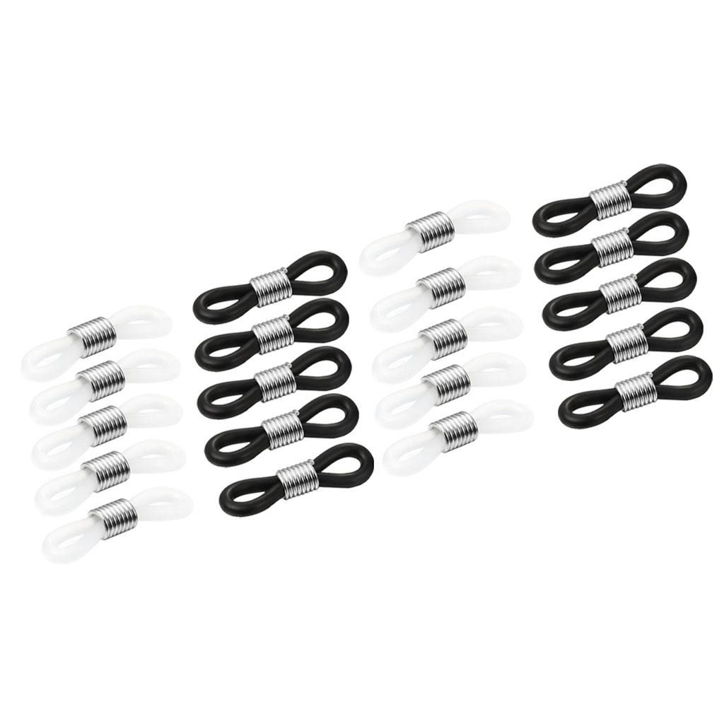 20Pcs Rubber Connectors Ends Eyeglass Glasses Holder Repair Chain Cord