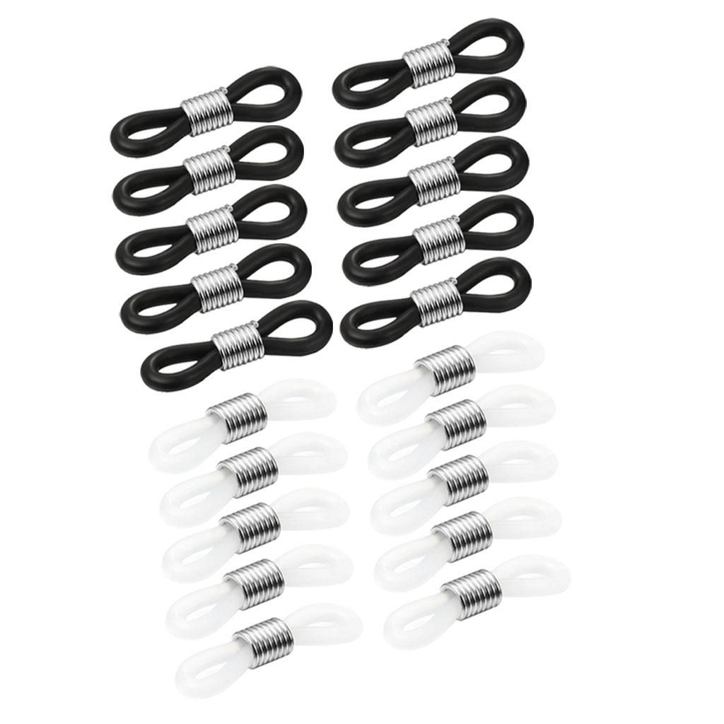20Pcs Rubber Connectors Ends Eyeglass Glasses Holder Repair Chain Cord